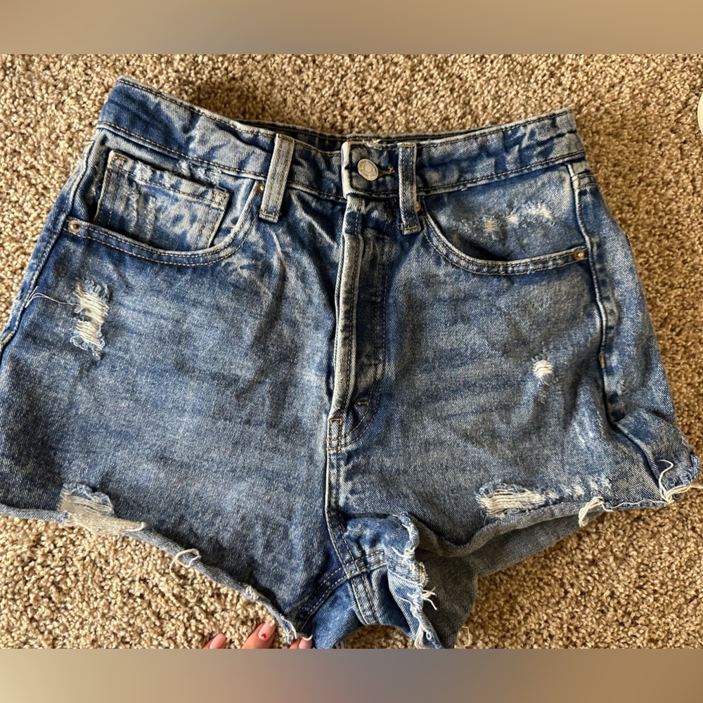 Madewell Ripped Indigo Jean Shorts